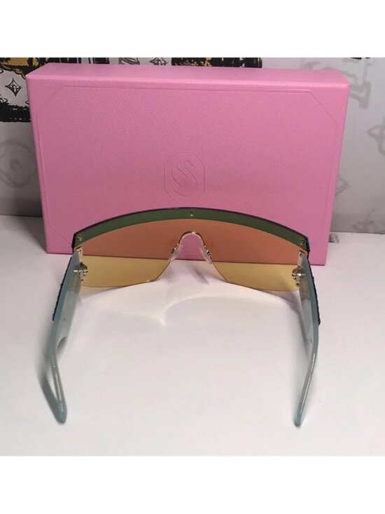 New Authentic Swarovski Sunglasses Mask, Gradient tint, SK0363 30X, Blue main image 5